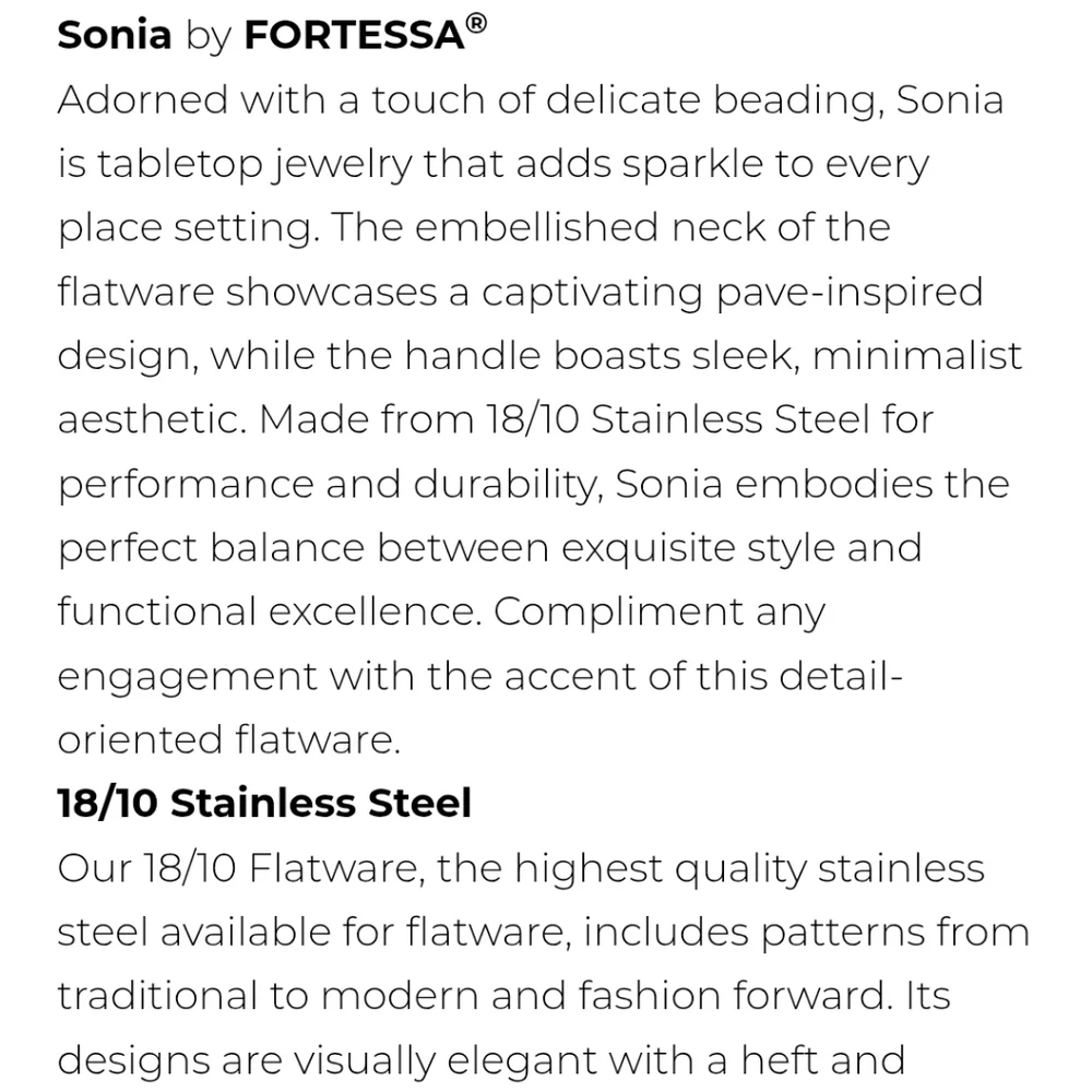 SONIA 5 Pc. Place Setting By Fortessa, Boxed, Retail Price $42.00US